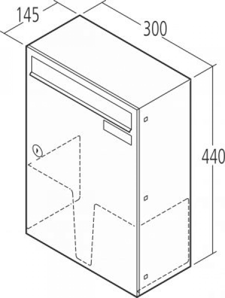 Renz Wandbriefkasten Einzelkasten Classic Stahl Großraum Kasten 300x440x145 RENZ Nummer 17-1-19313